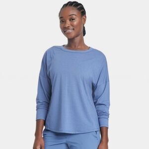 Women's Blue Long Sleeve Top